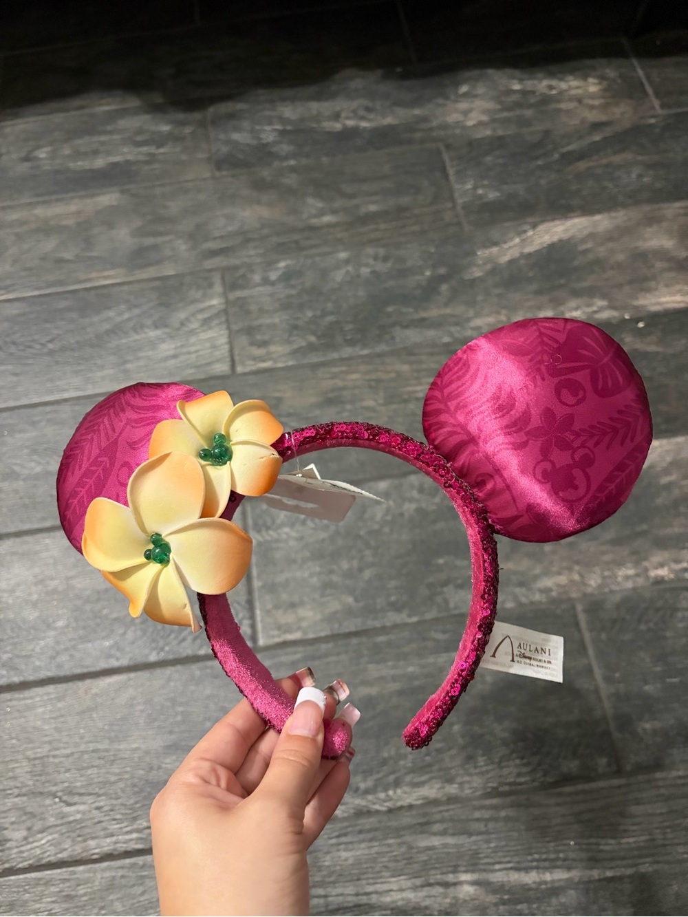 Disney Fuchsia Floral Minnie Ears Headband